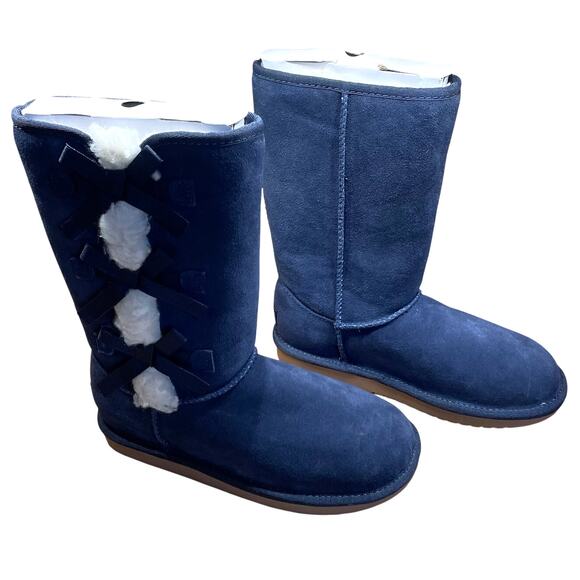 Koolaburra By UGG Victoria Tall Boot Kid's Navy Blue Size 4 New Without Box - Picture 1 of 6